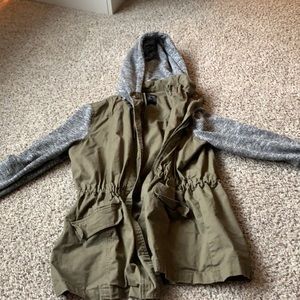 Green/grey hoodie jacket